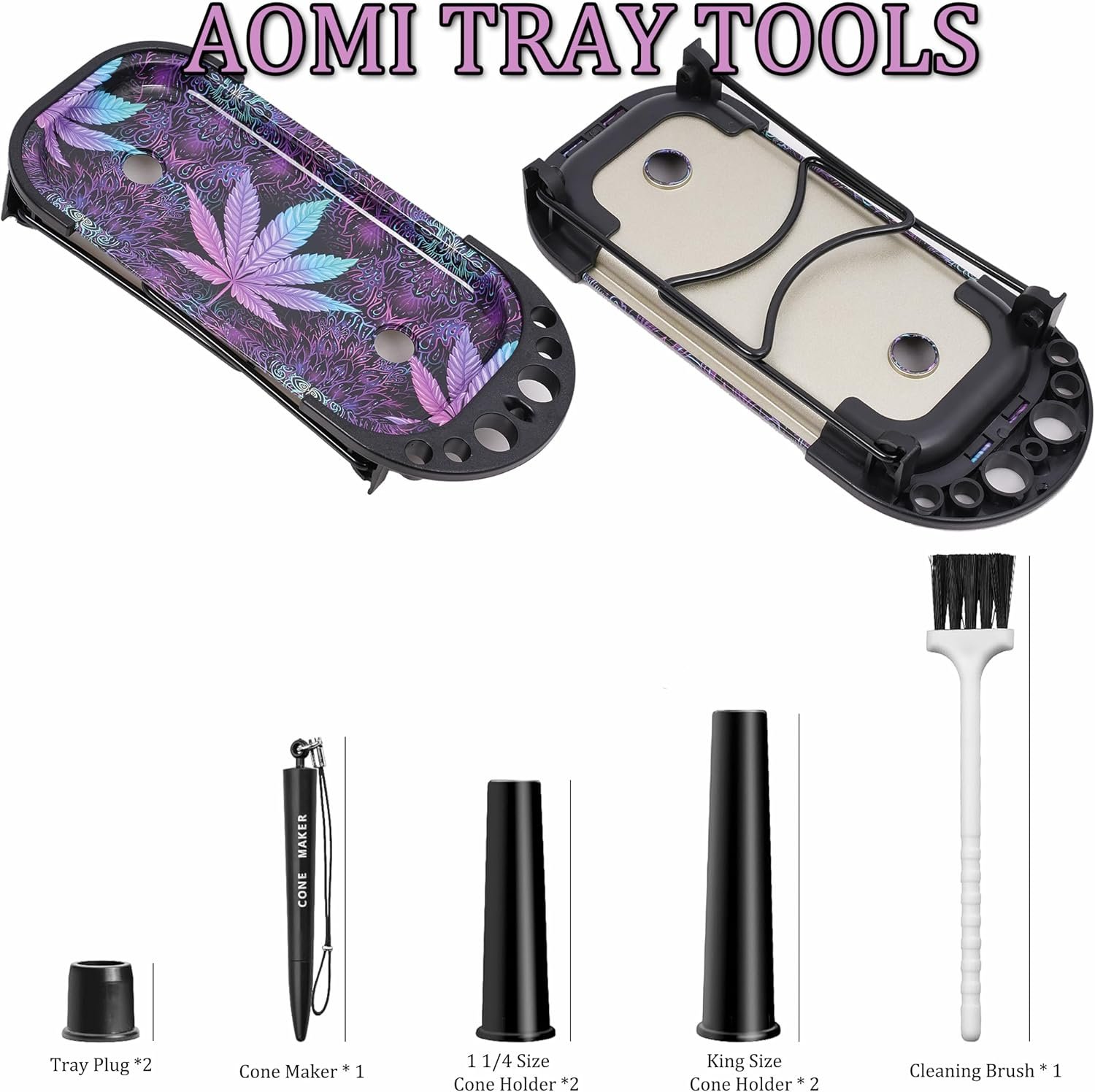Foldable Metal Rolling Tray (Medium)
